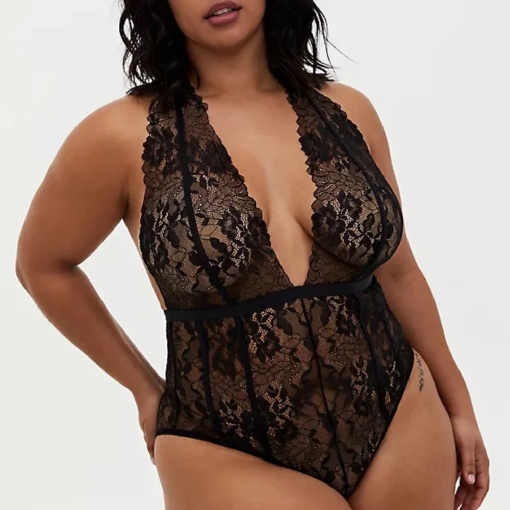 Torrid Chantilly Lace Hatler Bodysuit